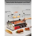 thumbnail image 5 of FOHERE Electric Hot Dog Roller, 18-24 Hot Hogs, 7 Roller Grill Cooker Machine Backsplash & Shelf 1050W, 5 of 7
