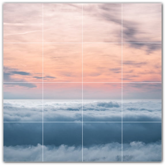 Picture-Tiles.com: Clouds Ceramic Tile Wall Mural WAL500382-44XL. 48"W x 48"H using (16) 12" x 12" Ceramic Tiles-Satin Finish