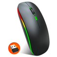thumbnail image 1 of Wireless Optical Mouse M40 2.4G Colorful Luminous Rechargeable Mute Ultra-thin for PC Notebook Desktop Office black, 1 of 5