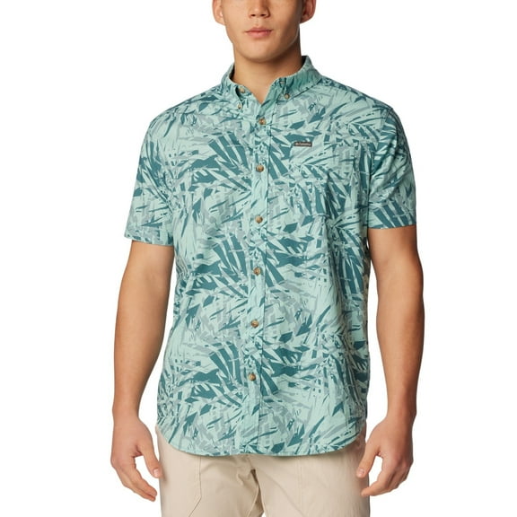 Columbia CLOUDBURST DYE PALMS Men's Rapid Rivers Short Sleeve Shirt, US Medium