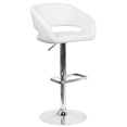 thumbnail image 1 of Bowery Hill Contemporary Faux Leather Adjustable Bar Stool in White, 1 of 12