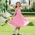 thumbnail image 3 of Ugoldhm Girls Spaghetti Strap Ruched Midi Dress - Tie Shoulder A-Line Party & Wedding Flower Girl Gown (4-15 Years), 3 of 8
