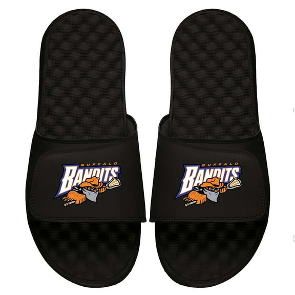 Men's ISlide Black Buffalo Bandits Primary Logo Slide Sandals