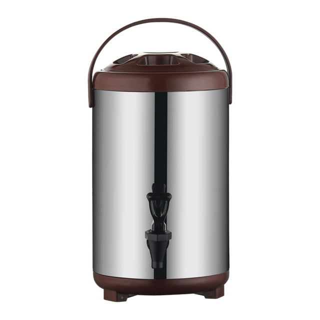 Dispensador de bebidas frías y calientes con grifo, cubo multiusos para jugo de granos de café, para agua, bebidas, fiesta, barbacoa negro