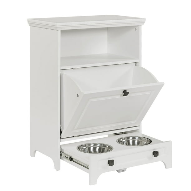Roomfitters Modern Pet Feeding Station Furniture with 2 Elevated Dog