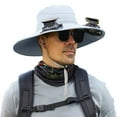 thumbnail image 2 of kttectoa Clearance Wide Solar Fan Outdoor Fishing Hat Men Sun Hat With Solar Fan Fishing Hats 3 Speed Adjustable Fan Hat, 2 of 3