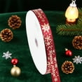 thumbnail image 5 of YIKA 2cm Polyester Hot Stamping Christmas Gift Ribbon Christmas Day Decoration Ribbon Holiday Fine Decoration Christmas Decorations Wine, 5 of 6