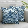 thumbnail image 3 of COMIO Chinese Style Blue and White Porcelain Print Throw Pillow Case Square Color Pillowcase Fashion Sofa Cushion Cover with Zipper Car Home Decor, 3 of 5