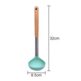 thumbnail image 2 of Utensilios de cocina de silicona con mango de acero inoxidable, cuchara de cocina antiadherente, mango de madera, utensilios de cocina de silicona, 2 of 6