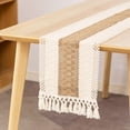 thumbnail image 4 of veasfak 2 Pack Burlap Macrame Table Runners Natural Rustic Hollow Tassels Boho Party, 4 of 8