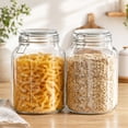 thumbnail image 2 of FOUKUS Glass Jars with Airtight Lids: 1.1 Gallon Glass Storage Jars Set of 2, Large Wide Mouth Mason Jars for Flour, Pasta, Coffee Beans & Snacks, Leakproof Glass Food Storage Jars for Kitchen Pantry, 2 of 6