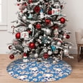 thumbnail image 4 of KLL 30" Christmas Tree Skirt white Skull daisy in water Xmas Tree Skirts Mat for New Year Xmas Holiday Party Indoor Outdoor Home Decoration, 4 of 5
