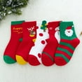 thumbnail image 3 of GYRATEDREAM 5 Pairs Christmas Holiday Socks for Kids Toddler Children Baby Girls Boys Thermal Cotton Warm Socks 1-12 Years, 3 of 12