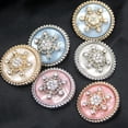 thumbnail image 4 of 6Pack Elegant Coat Snow Metal Sewing Buttons For Clothing White Pink Blue Luxury Women Jacket Rhinstones Handmade Decorations, 25mm, 4 of 6