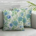 thumbnail image 3 of COMIO  Blue Throw Pillow Cover, Dandelion Flowers and Leaves Farm House Watercolor Art Print, Decorative Square Covers for Couch Bed &amp; Sofa,Pale Blue and Green, 3 of 5