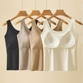 thumbnail image 6 of Hontri Women's Built-In Bra Camisole - Seamless Sleeveless Tank Top with Removable Padding, Comfortable Wirefree Layering Base Shirt (1PC) (White | 3XL), 6 of 9