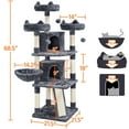thumbnail image 6 of Renwick Multiple Levels Cat Tree Large Plush Cat Tower with 3 Platforms， Dark Gray, 6 of 8