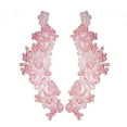 thumbnail image 7 of 10.5"X4" Floral Embroidered Sheer Organza Motif Applique Gray Blue Black Lavende, 7 of 7