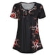 thumbnail image 2 of Camiseta estampada Mujer Verano Cuello redondo Blusa de manga corta Top suelto, Negro, S Methold AP001352-01, 2 of 7