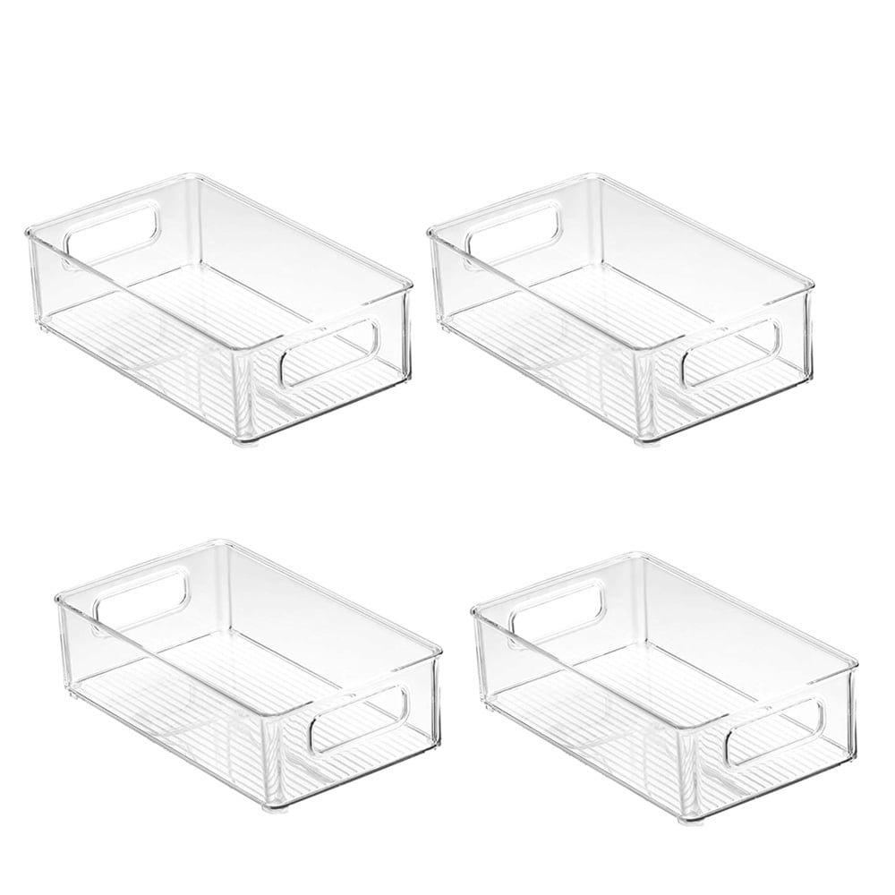 4Pcs Refrigerator Organizer Bins Stackable Fridge Organizers with