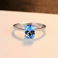 thumbnail image 3 of Bellitia Jewelry Blue Topaz Oval Cut Engagement Ring in 925 Stering Silver, Natural Gemstone Birthstone Lovely Anniversary, Birthday, Valentine’s Day Present, 3 of 6