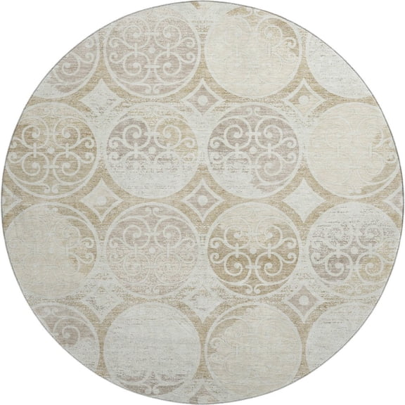 Dalyn Rugs Premium Machine Washable Mayfield AMF738 Ivory 8' x 8' Round Rug