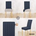 thumbnail image 4 of Deconovo - Funda de silla de comedor de punto jacquard, elástica, lavable y extraíble, de licra, para banquetes, juego de 4, azul marino, 4 of 7