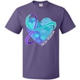 thumbnail image 3 of Inktastic Suicide Prevention Awareness Purple and Teal Heart Ribbon T-Shirt, 3 of 5