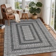 thumbnail image 5 of FairOnly Non Slip 4'x6'Geometric Area Rug for Living Room Bedroom Machine Washable Low Pile Non Slip Rug for Kitchen Dining,Black Grey, 5 of 8