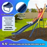 Sportspower Super 10 Metal Swing Set with Saucer Swing, Standing Swing, Teeter-Totter, on Slide & Bonus Anchor Kit, Great for Kids 3-8