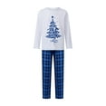 thumbnail image 3 of Jaweiwi Family Matching Christmas Pajamas Set Letter Tree Print Holiday Pajamas Plaid Sleepwear Dad Mom Kids PJs, 3 of 9