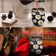 thumbnail image 5 of GZHJMY 1 Pcs Egg Cup, White Chrysanthemums on Black Background 304 Stainless Steel Vacuum Insulated Cup, U-Shaped Red Wine Cup Eggshell Cup, 5 of 6