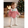 thumbnail image 3 of Spewahor Infant Baby Girl Christmas Romper 0 3 6 12 18 Months Striped Holiday Tree Ruffle Trim Long Sleeve Bodysuit, 3 of 9