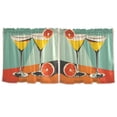 thumbnail image 7 of Yayeee Kitchen Curtains Tier Set of 2 Light Filtering 57"x24" Over Sink Window Panels, Green Glasses, 7 of 7