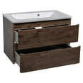 thumbnail image 2 of Modern Wall-Mounted Bathroom Vanity with Washbasin | Comfort Rosewood Collection with Side Vanity Cabinet | Non-Toxic Fire-Resistant MDF-48"(12+24+12)-Omega Collection 24", 2 of 4