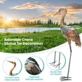 thumbnail image 4 of Spaco Crane Garden Statues Standing Metal Crane Sculptures Bird Set of 2, Crane Sculptures Bird, Full Crane Statue Set for Outdoor as Garden, Patio, Brown, 4 of 6