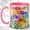 Pink, variant on Rainbow Flower Coffee Mug, Gemstone Style Mug, Ceramic 11 oz