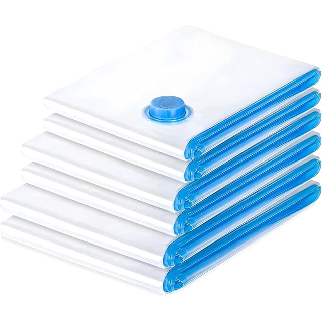 PinesC Vacuum Storage Bags for Clothes,Travel Vacuum Bags for Clothes Combo pack 6 (2Jumbo-2Large-2Medium) | Space Saver Vacuum Storage Bags, Airtight Clothes Storage Bags Vacuum