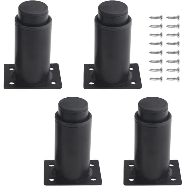 Juego de 4 Patas de Metal Resistentes Ajustables para Muebles para Mesa, Cama, Sofá (8-12cm, Negras)