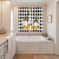 thumbnail image 3 of Curtains 84 Inches Long 2 Panels, Daisy Bees Gnomes Grommets Window Treatment Curtain, Black White Plaid Farmhouse Thermal Curtains Drapes for Living Room/Bathroom, 3 of 9