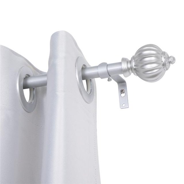 Utopia Alley D42N 0.75 in. Single Decorative Drapery Adjustable Curtain Rods for Windows 28 to 48 in. - Nickel