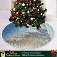 thumbnail image 6 of FMSHPON Winter Forest Xmas Christmas Tree Skirt Stand Mat for Holiday Party Decoration Indoor Outdoor 48 inches, 6 of 6