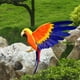 thumbnail image 5 of Figura decorativa de simulación de loro, paisaje de plumas, pájaros falsos, animales para Estilo B, 5 of 8