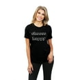 thumbnail image 2 of Choose Happy Women's Fashion Relaxed T-Shirt Tee Heather Black Medium, 2 of 5