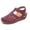 Burgundy, variant on Sandals Women Dressy Summer Closed Toe Wedge Sandals Vintage Casual Hollow Out Shoes