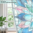 thumbnail image 4 of Sheer Curtains 2 Panels Set Grommet Drapes Window Treatments Light Filtering for Bedroom Living Room W52 x L63 Blue Pink Floral Stained Glass, 4 of 7