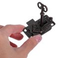 thumbnail image 3 of RUNROTOO 1Pcs Small Furniture Latch Black Antique Shape Lock for Shop Display Security, 3 of 7