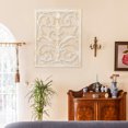 thumbnail image 5 of Sungmor Cast Iron Scroll Wall Decor, Flower Carved Artwork, 12x15 Inch Intricate and Pretty Plaque, Living Room, Bedroom Decorations, Antique White with Gold Accent, 5 of 8