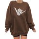 thumbnail image 1 of Blusa de manga larga suelta con cuello redondo y estampado de Halloween para mujer Pompotops FGAJ19501, 1 of 4