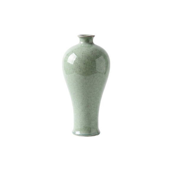 26cm Green Celadon Vase Speckled Glaze Ceramic Flower Vase Oriental Home Decor